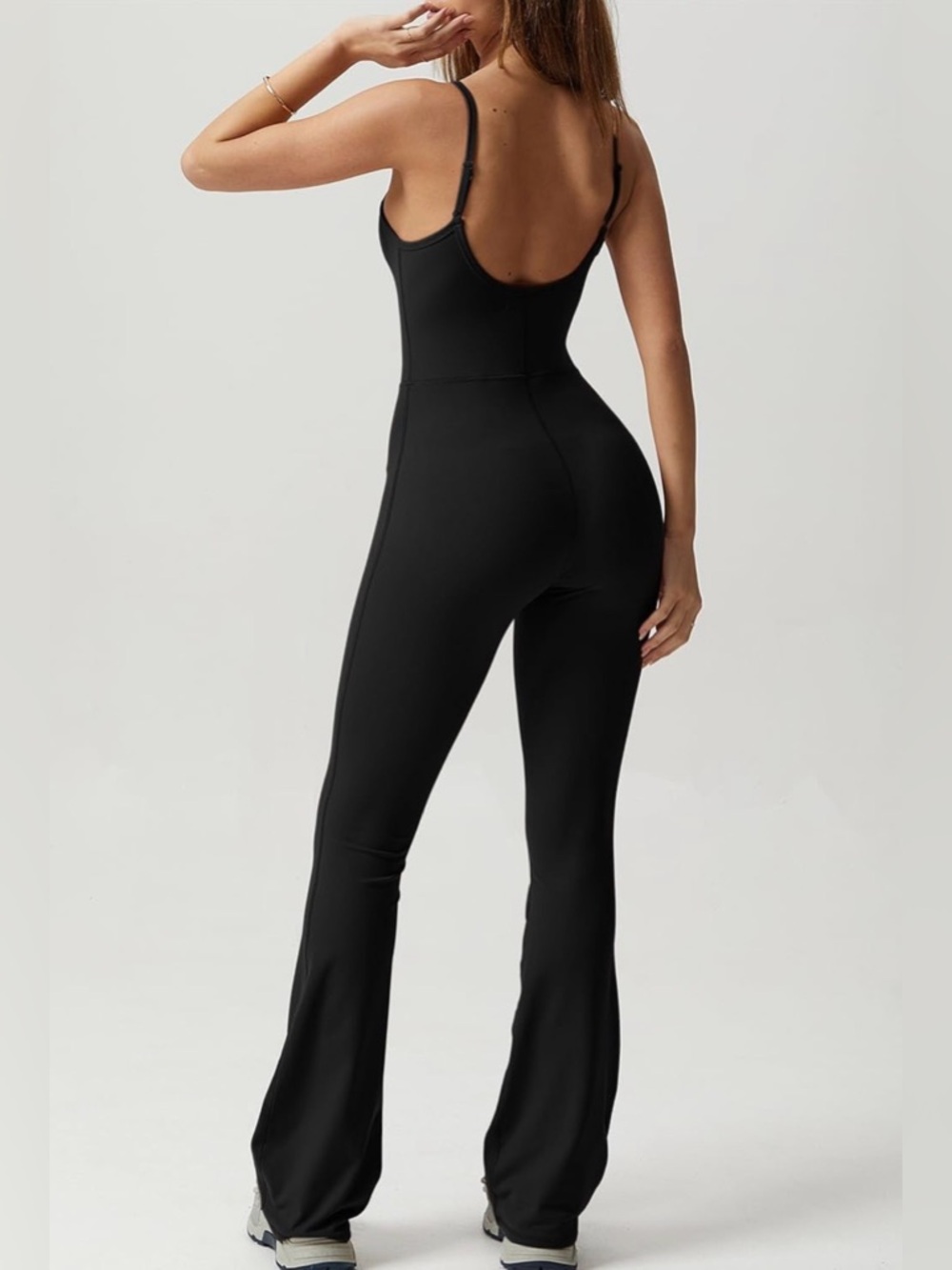 ✨ NWOT ✨Sleek Black Women’s Jumpsuit — Form-Fitting Flared Leg